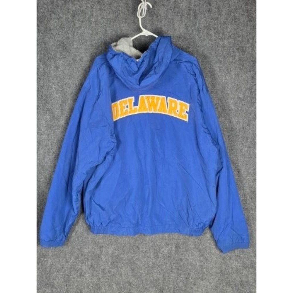 VTG Gear for Sports Delaware Blue Hoodie Pullover Windbreaker Jacket Mens‎ XL - Picture 2 of 10